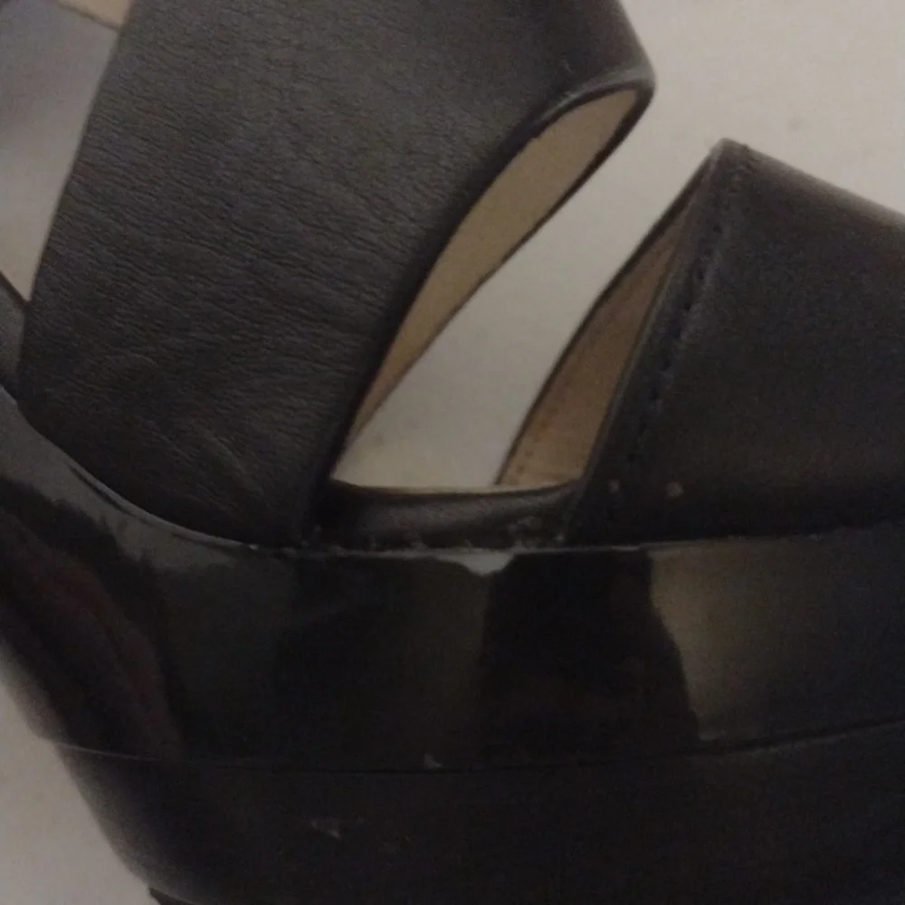 Michael Michael Kors Black Chunky Stiletto High Heels size 6 leather